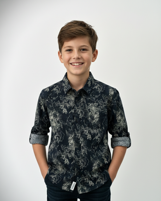 Navy blue full-sleeve shirt