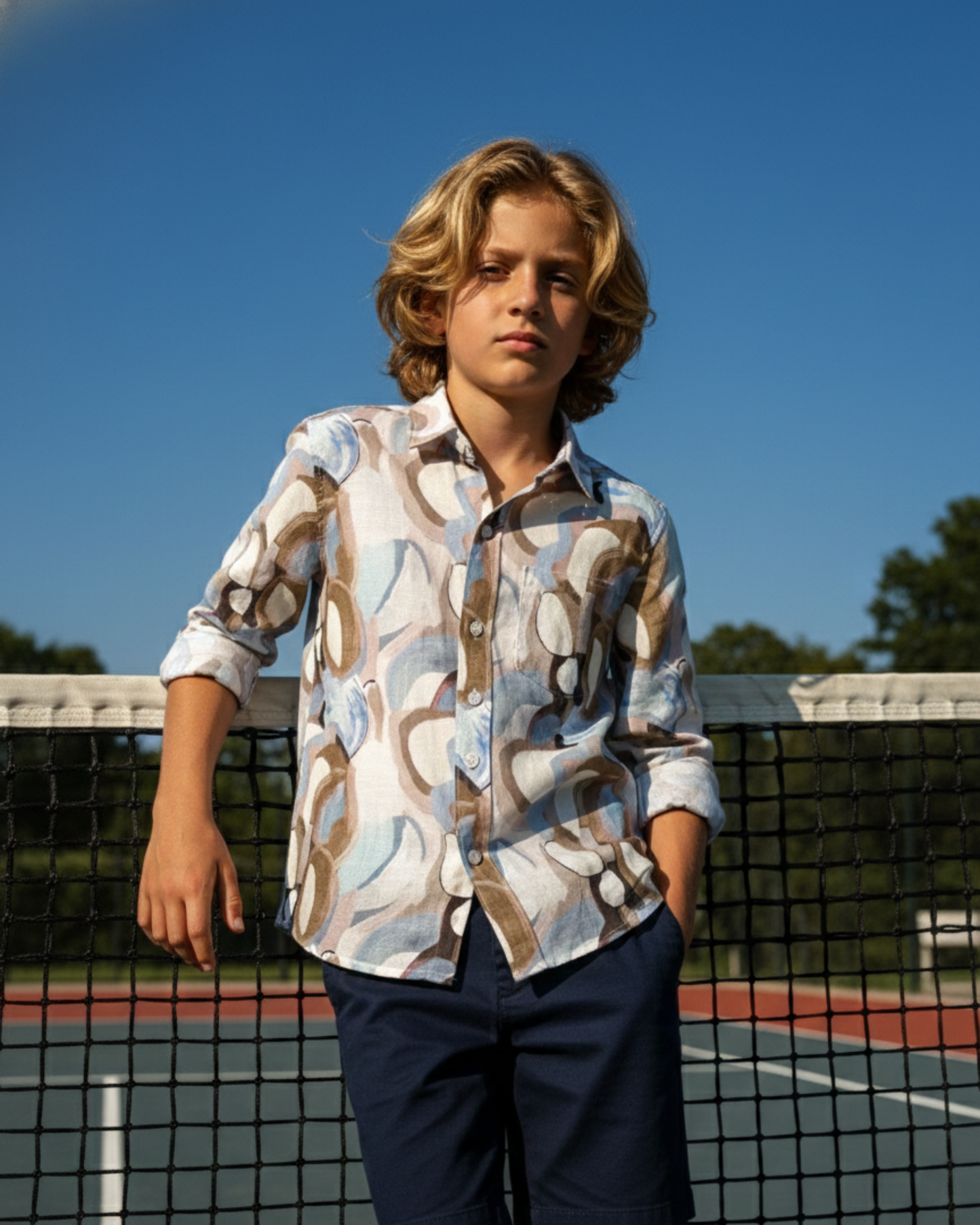 Swirling pattern long-Sleeve Shirt