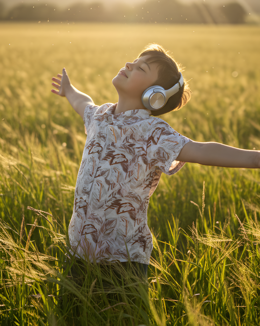 Earth-Tone Foliage Short-Sleeve Shirt