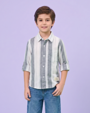 Light Blue and Grey Lines Shirt