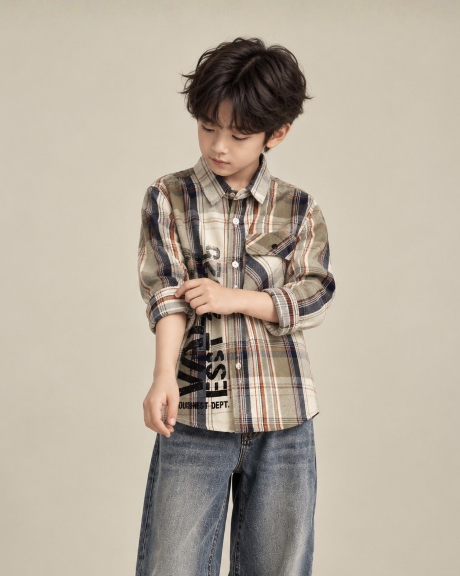 vadiboys-boys-earth-tone-checkered-typography-shirt